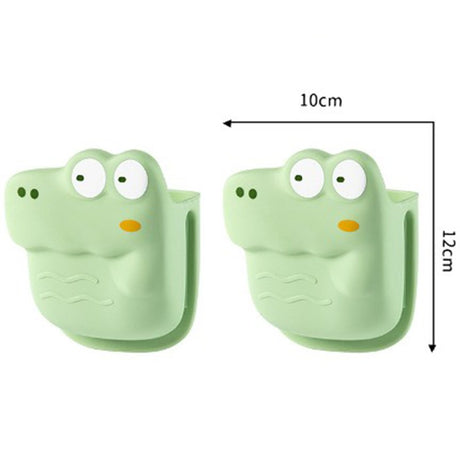 Manusa din Silicon pentru Cuptor, Vivimall, Anti-Alunecare, pentru Capace, Oale, Tigai, de Uz Casnic, Rezistent la Temperaturi Inalte, Model Animat, 10x12 cm, Verde - vivimall.ro