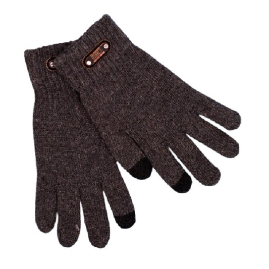 Manusi de Barbat, Vivimall, Model Tricotat, Functie Touchscreen (ecran tactil), Material Acril, Manseta Elastica, Interior Catifelat, Marime Universala, Gri - vivimall.ro