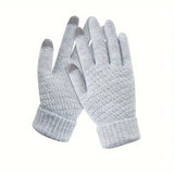 Manusi de Dama, Flippy, Functie Touchscreen (ecran tactil), Material Acril Tricotat, Manseta Elastica, Interior Catifelat, Marime Universala, Gri - vivimall.ro