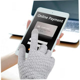 Manusi de Dama, Flippy, Functie Touchscreen (ecran tactil), Material Acril Tricotat, Manseta Elastica, Interior Catifelat, Marime Universala, Gri - vivimall.ro