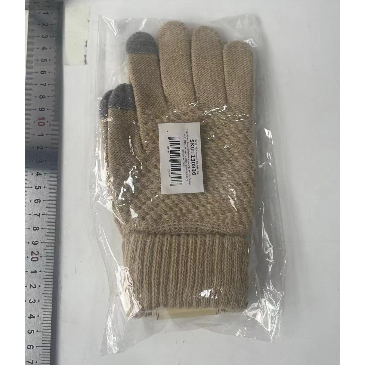 Manusi de Dama, Flippy, Functie Touchscreen (ecran tactil), Material Acril Tricotat, Manseta Elastica, Interior Catifelat, Marime Universala, Bej - vivimall.ro