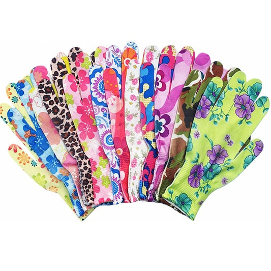 Manusi de Gradinarit, Vivimall, din Nailon, Marime Universala 20 cm, Model Inflorat, Antiderapante, Multicolor - vivimall.ro