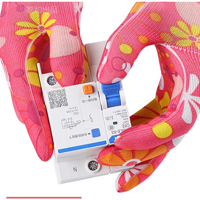 Manusi de Gradinarit, Flippy, din Nailon, Marime Universala 20 cm, Model Inflorat, Antiderapante, Multicolor - vivimall.ro