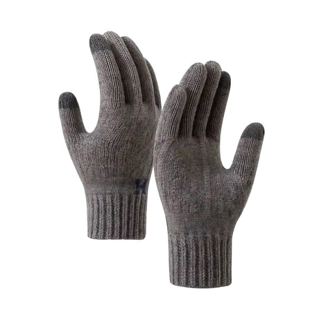 Manusi de Barbat, Vivimall, Model H, Functie Touchscreen (ecran tactil), Material Acril Tricotat, Manseta Elastica, Interior Catifelat, Marime Universala, Gri Inchis - vivimall.ro