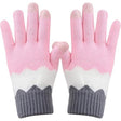 Manusi de Dama, Vivimall, Model Ondulat, Functie Touchscreen (ecran tactil), Material Acril Tricotat, Manseta Elastica, Interior Catifelat, Marime Universala, Roz/Gri - vivimall.ro