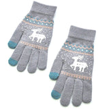 Manusi de Dama, Flippy, Model Ren, Functie Touchscreen (ecran tactil), Material Acril Tricotat, Manseta Elastica, Interior Catifelat, Marime Universala, Gri - vivimall.ro