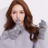 Manusi de Dama, Flippy, Model Ren, Functie Touchscreen (ecran tactil), Material Acril Tricotat, Manseta Elastica, Interior Catifelat, Marime Universala, Gri - vivimall.ro