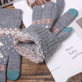 Manusi de Dama, Flippy, Model Ren, Functie Touchscreen (ecran tactil), Material Acril Tricotat, Manseta Elastica, Interior Catifelat, Marime Universala, Gri - vivimall.ro