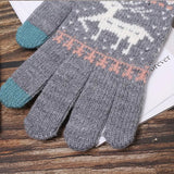 Manusi de Dama, Flippy, Model Ren, Functie Touchscreen (ecran tactil), Material Acril Tricotat, Manseta Elastica, Interior Catifelat, Marime Universala, Gri - vivimall.ro