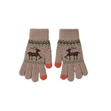 Manusi de Dama, Flippy, Model Ren, Functie Touchscreen (ecran tactil), Material Acril Tricotat, Manseta Elastica, Interior Catifelat, Marime Universala, Kaki - vivimall.ro