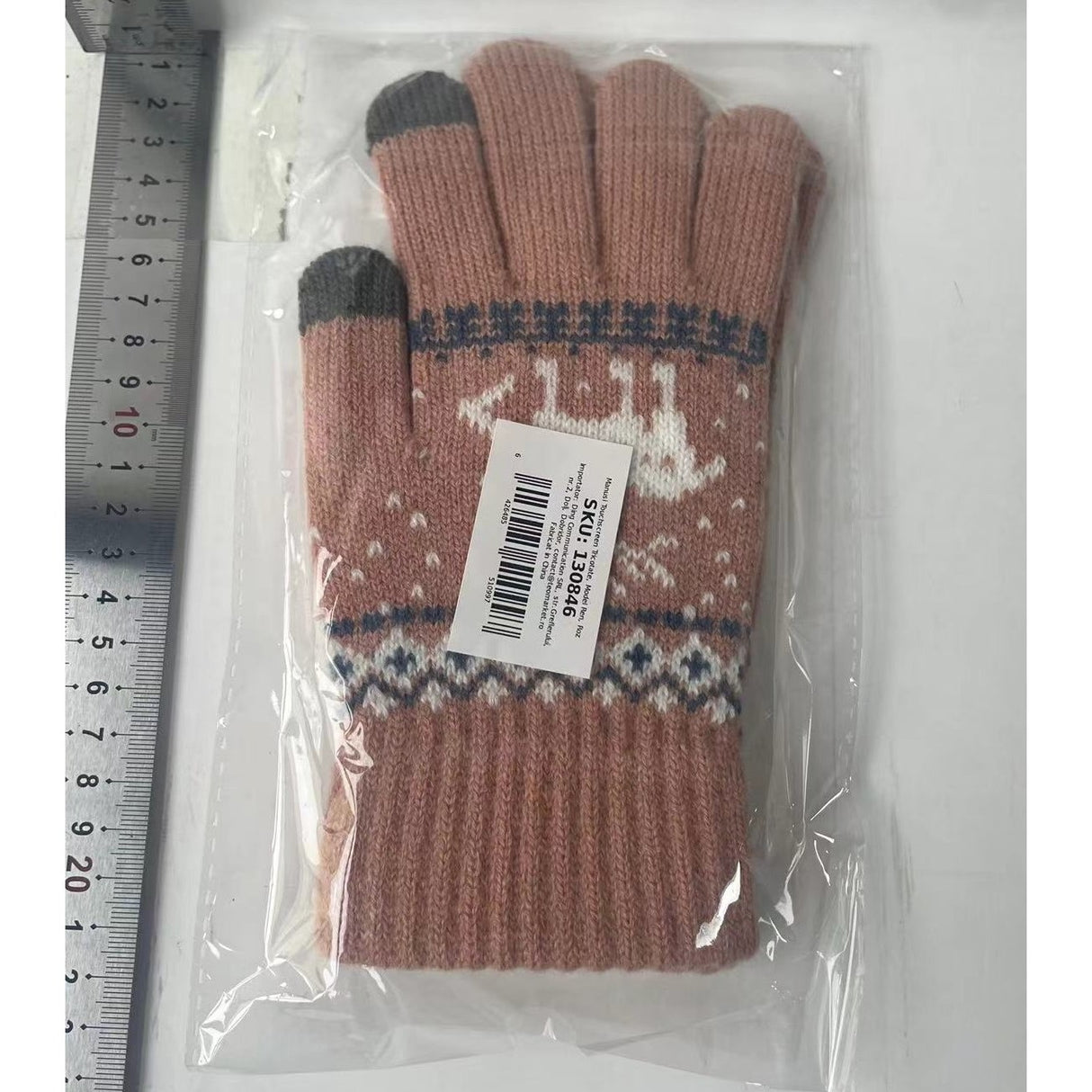 Manusi de Dama, Flippy, Model Ren, Functie Touchscreen (ecran tactil), Material Acril Tricotat, Manseta Elastica, Interior Catifelat, Marime Universala, Roz - vivimall.ro