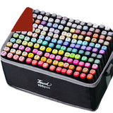 Markere cu Alcool Touch Room, Vivimall, Paleta mare Set de 168+ de Culori, Capat Lat si Capat Precis, Geanta Inclusa, Multicolor - vivimall.ro