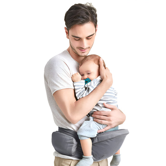 Marsupiu Ergonomic 3in1, Vivimall, pentru Bebelusi si Copii, 0-36 Luni, Bretele Reglabile pentru Umar si Sold, Inchidere Catarama, 125x25x14 cm, Gri - vivimall.ro