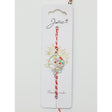 Martisor Bratara Alb-Rosu cu Pandantiv Metalic, Model 1 - vivimall.ro