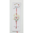 Martisor Bratara Alb-Rosu cu Pandantiv Metalic, Model 3 - vivimall.ro