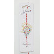 Martisor Bratara Alb-Rosu cu Pandantiv Metalic, Model 5 - vivimall.ro