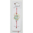 Martisor Bratara Alb-Rosu cu Pandantiv Metalic, Model 6 - vivimall.ro