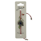 Martisor Bratara cu Snur Alb Rosu Reglabil, Model Trifoi cu Patru Foi Multicolor, Jolie