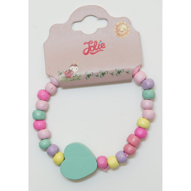 Martisor Bratara Curcubeu pentru Copii, Elastica, din Lemn, Model 3 - vivimall.ro