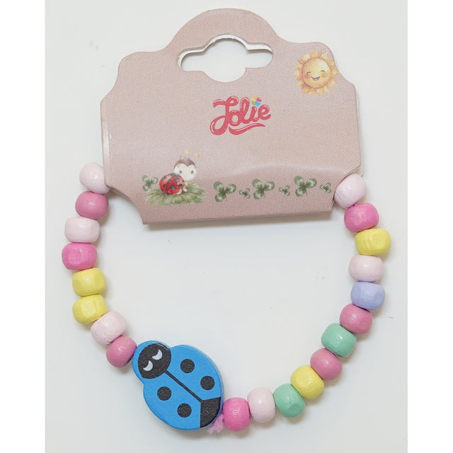 Martisor Bratara Curcubeu pentru Copii, Elastica, din Lemn, Model 5 - vivimall.ro