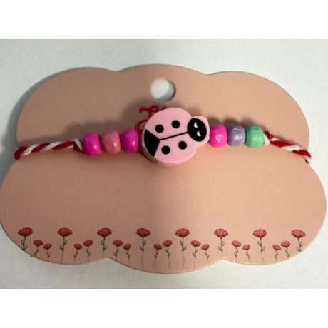 Martisor Bratara Multicolora pentru Copii, din Lemn si Textil, Model 18 - vivimall.ro