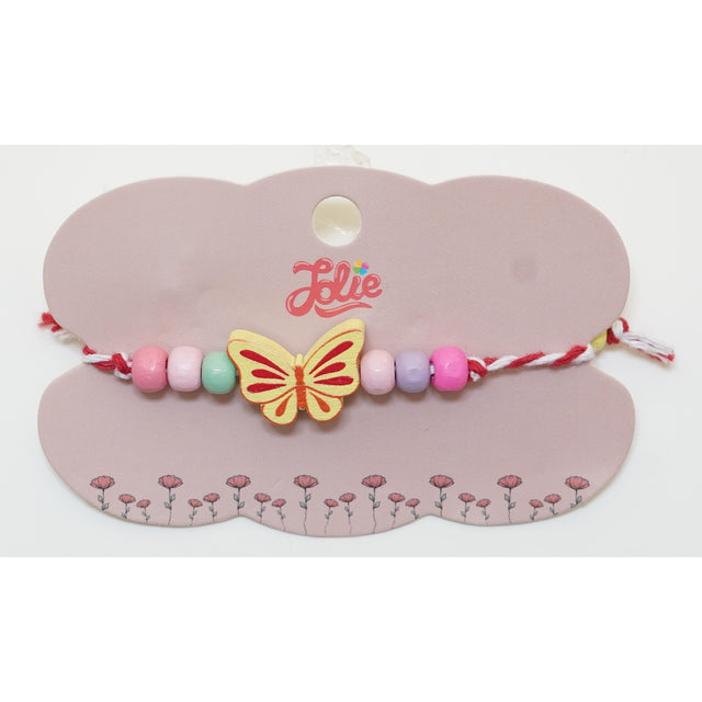 Martisor Bratara Multicolora pentru Copii, din Lemn si Textil, Model 2 - vivimall.ro