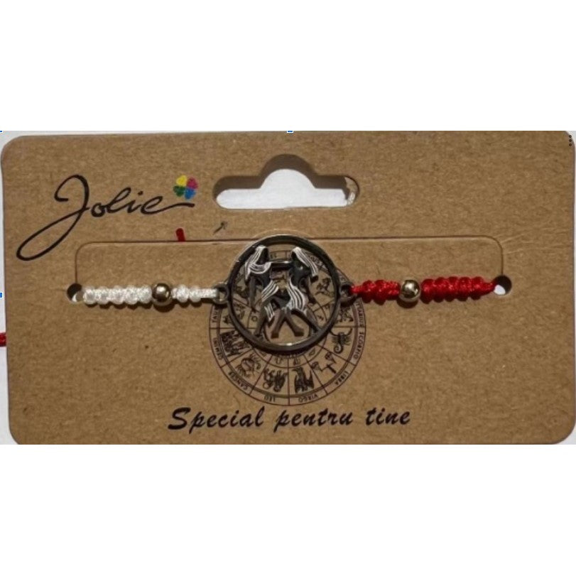 Martisor bratara zodiac, Jolie, 5x9 cm, Gemeni - vivimall.ro