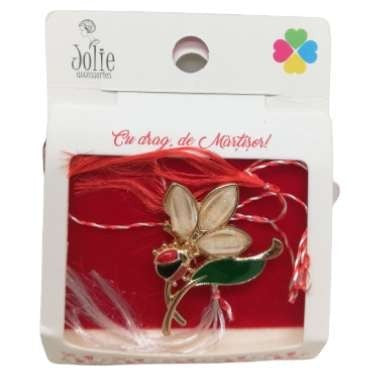 Martisor Brosa Floare cu Buburuza Model B-7 5.5cm x 7cm - vivimall.ro