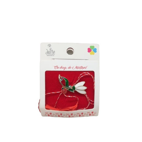 Martisor Brosa Ghiocel cu Buburuza Model B-26 5.5cm x 7cm - vivimall.ro