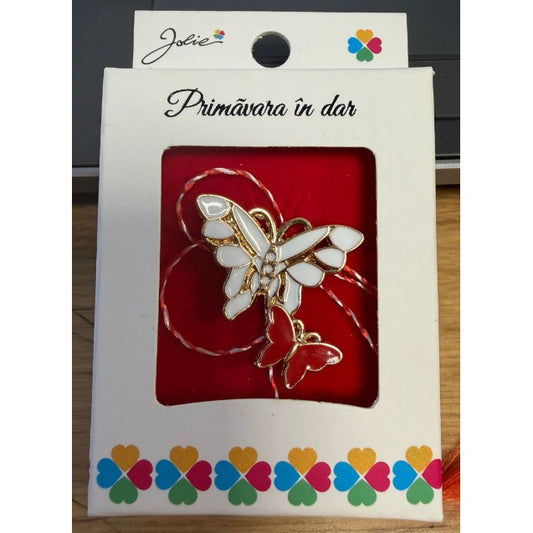 Martisor Brosa Mica in Cutie, Dimeansiune Brosa 2.5-3cm, Material Metal, Model Fluturi - vivimall.ro