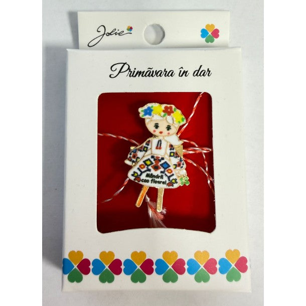 Martisor Brosa Mica in Cutie, Dimensiune Brosa 2.5-3 cm, Material Metal, Model 1