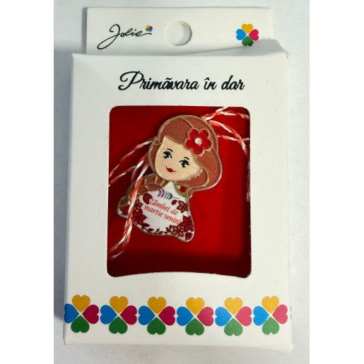 Martisor Brosa Mica in Cutie, Dimensiune Brosa 2.5-3 cm, Material Metal, Model 10