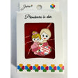 Mărțișor broșă mică din metal în cutie cadou, model 12, dimensiune 2,5-3 cm, vedere frontală