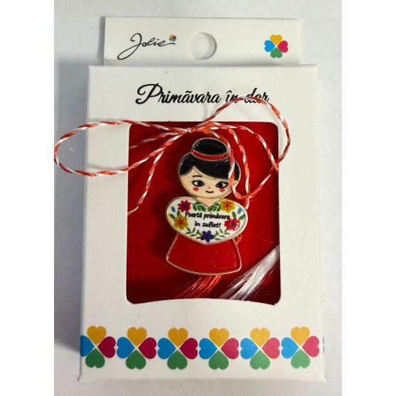 Martisor Brosa Mica in Cutie, Dimensiune Brosa 2.5-3 cm, Material Metal, Model 2 - vivimall.ro