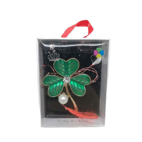 Martisor Brosa Multicolora V4 Trifoi- Perla 6cm x 8cm - vivimall.ro