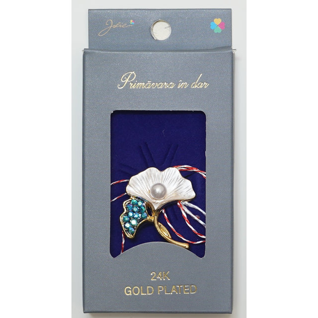 Martisor Brosa Placata cu Aur 24K, Dimensiune Brosa Aprox 2- 3 cm, Model 12 - vivimall.ro