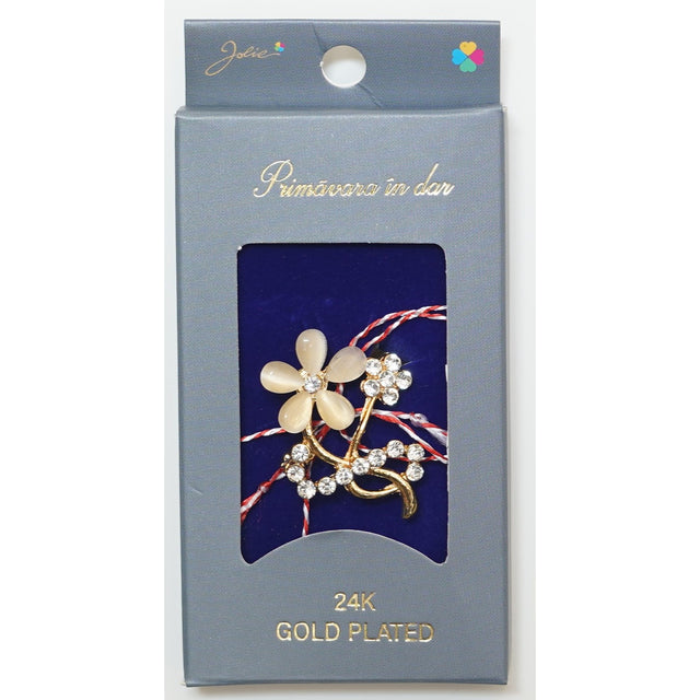Martisor Brosa Placata cu Aur 24K, Dimensiune Brosa Aprox 2- 3 cm, Model 2 - vivimall.ro