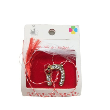 Martisor Brosa Potcoava cu Gargarita cu Pietre Model B-15 5.5cm x 7cm - vivimall.ro