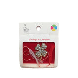 Martisor Brosa Trifoi Auriu cu Pietre Model B-18 5.5cm x 7cm - vivimall.ro