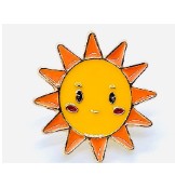 Martisor pentru copii, Brosa, Material Metal, Ambalaj Carton cu Design, Deimensiune Brosa Aproximativ 2 x 2 cm, Multicolor, Model 13 - vivimall.ro