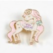 Martisor pentru copii, Brosa, Material Metal, Ambalaj Carton cu Design, Deimensiune Brosa Aproximativ 2 x 2 cm, Multicolor, Model 18 - vivimall.ro