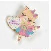 Martisor pentru copii, Brosa, Material Metal, Ambalaj Carton cu Design, Deimensiune Brosa Aproximativ 2 x 2 cm, Multicolor, Model 19 - vivimall.ro