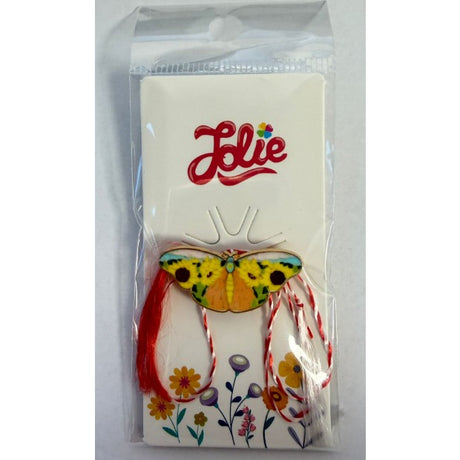 Martisor pentru copii, Brosa, Material Metal, Ambalaj Carton cu Design, Deimensiune Brosa Aproximativ 2 x 2 cm, Multicolor, Model 46 - vivimall.ro