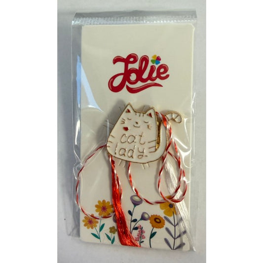 Martisor pentru copii, Brosa, Material Metal, Ambalaj Carton cu Design, Deimensiune Brosa Aproximativ 2 x 2 cm, Multicolor, Model 47 - vivimall.ro