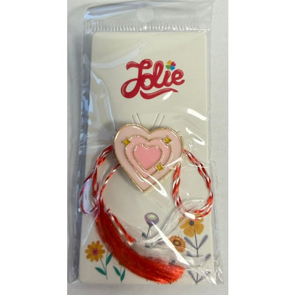 Martisor pentru copii, Brosa, Material Metal, Ambalaj Carton cu Design, Deimensiune Brosa Aproximativ 2 x 2 cm, Multicolor, Model 50