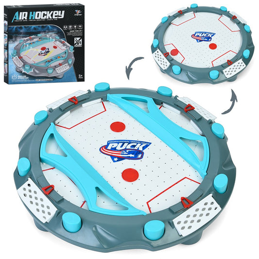 Masa Air Hockey, Vivimall, cu Tabela de Scor, 2 Pucuri, Fara Picioare, din ABS, pentru Adulti/Copii +5 Ani, 35.5 x 7.8 x 35.5 cm, Gri - vivimall.ro