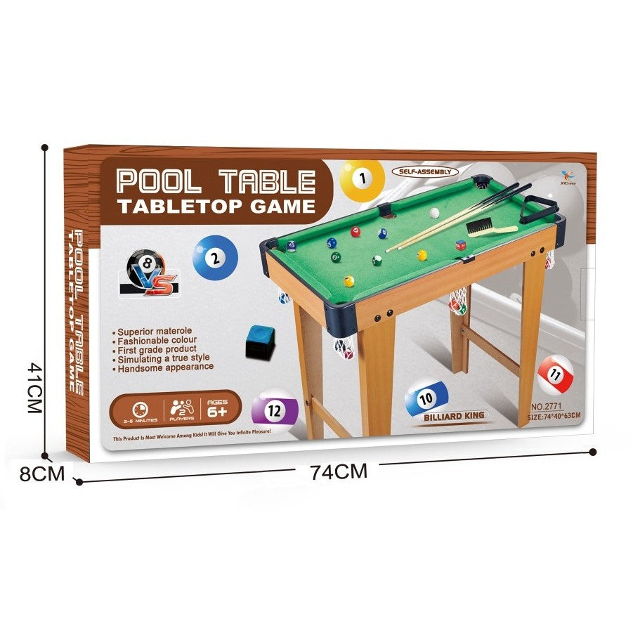 Masa de Biliard, Vivimall, cu Picioare, +6 Ani, 74 x 63 x 40 cm, din Lemn/ABS, Maro/Verde - vivimall.ro