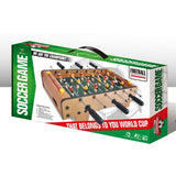 Masa de Fotbal cu Teren, Vivimall, cu Picioare Scurte, 6 Manere, Tablou de Scor, 50 x 25 x 18 cm, din Lemn/Otel/ABS, Maro - vivimall.ro