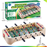 Masa de Fotbal cu Teren, Vivimall, fara Picioare, 6 Manere, Tablou de Scor, 51.5 x 10 x 25.5 cm, din Lemn/Otel, Crem/Verde - vivimall.ro