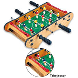 Masa de fotbal cu teren si 12 jucatori Vivimall, 4 manere, cu Tablou pentru Scor, din Metal, Lemn si ABS, 37.5 x 21 x 9.5 cm, Margini Rotunjite, pentru copii/adulti - vivimall.ro